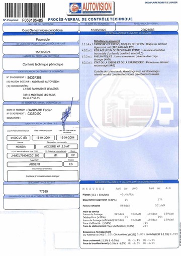 Honda Accord 2,0L Vtec 155ch BVA Honda Accord 2,0L Vtec 155ch BVA
