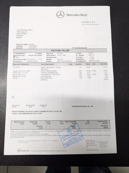 Mercedes-Benz Classe SLK I  (R170) 200 Full Options