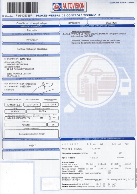 Nissan Micra IV Ph.2  1.2 80ch Acenta * 61500kms*