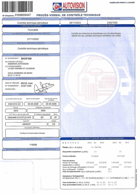 Mini II (R56)  1.4l One 95ch