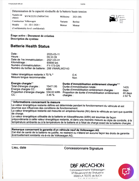 Volkswagen ID.3  204ch Pro S 77 kWh