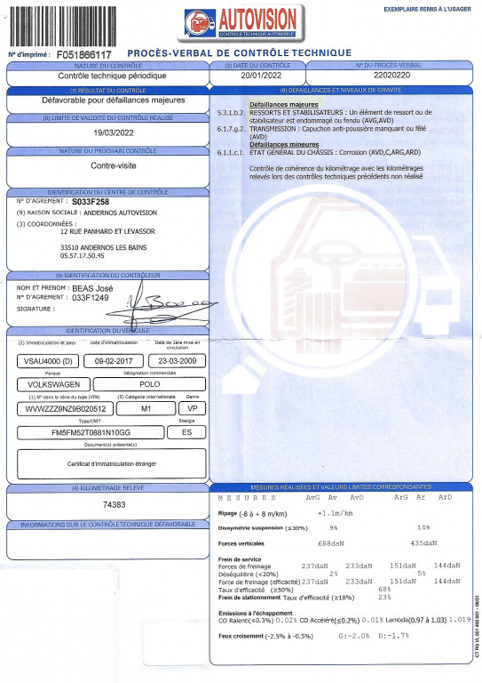 VOLKSWAGEN POLO1.4 16V 80CH TRENDLINE