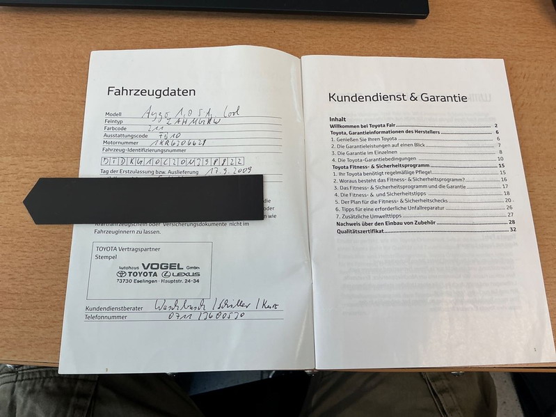 XCarnet 1 Aygo SL10545 Toyota Aygo 1.0 VVT-i 68ch Confort 5p *34000kms*