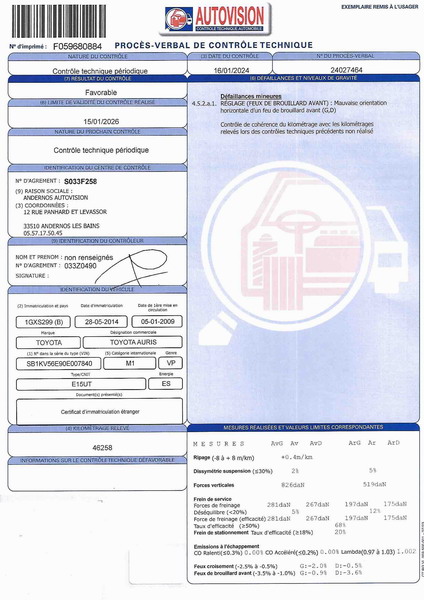 XCT-Auris-YU37356 Toyota Auris 1.6l 124 VVT-i Luna 5p