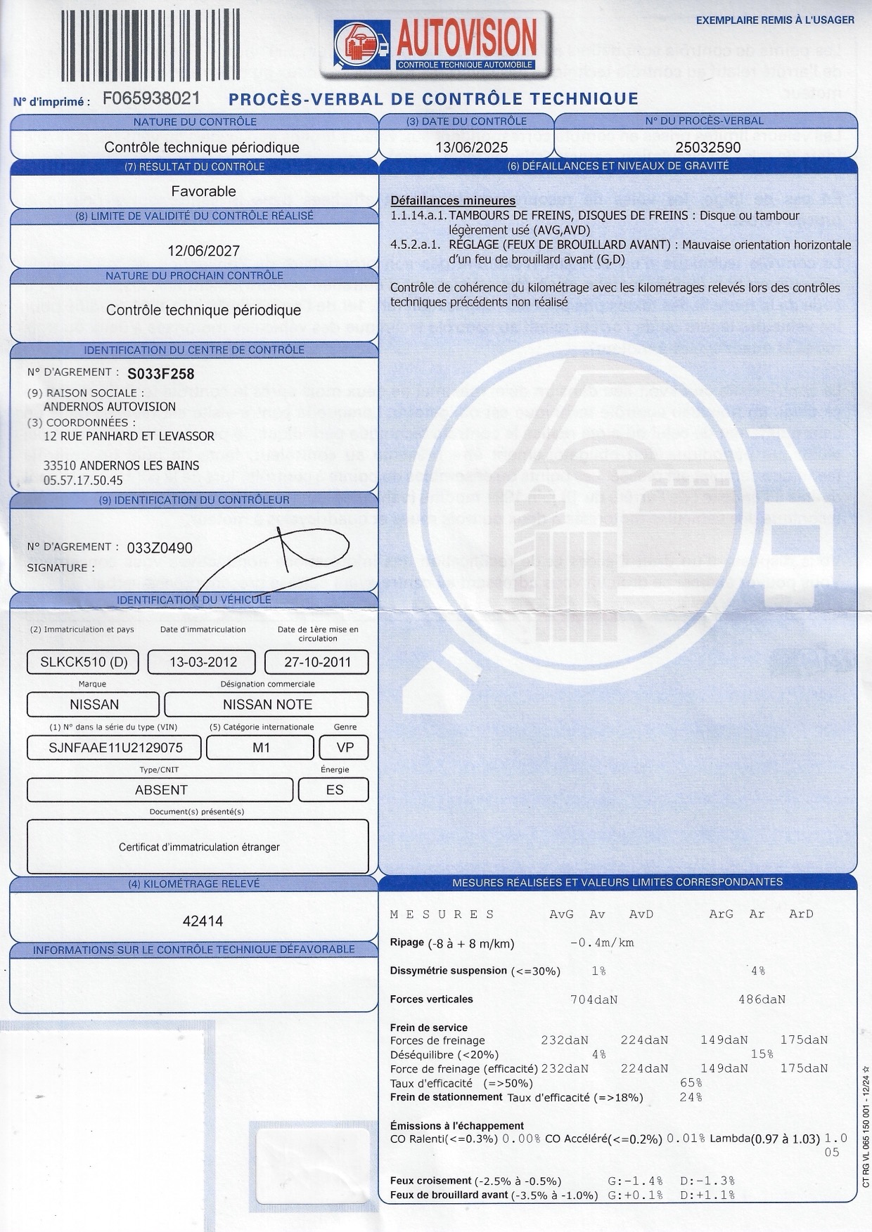 XCT-Note AT74094 Nissan Note I (E11) 1.4 88ch Acenta
